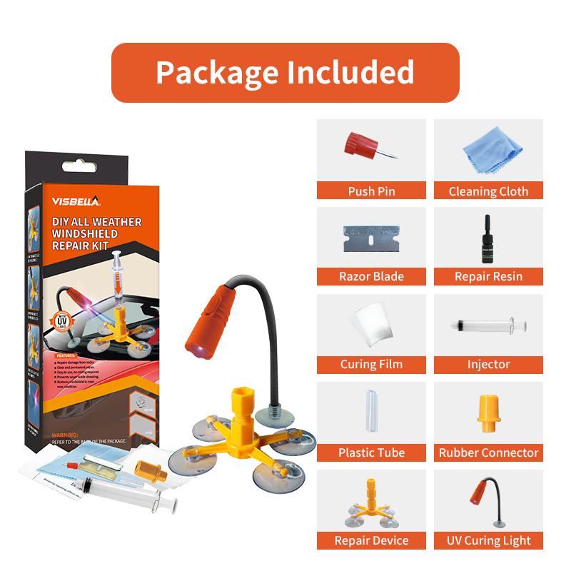 Visbella 자동차 앞 유리 수리 키트, UV 라이 - Liquid Uv Glue Kit 리뷰 및 가격